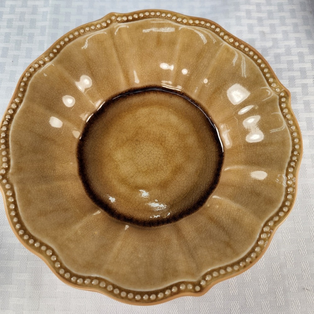 The Pioneer Woman Paige Amber Beige Lot Of 3 Soup Bowls 8.5" - Picture 2 of 3